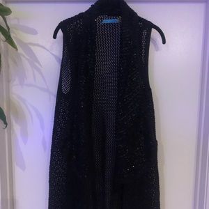 Alice+Olivia crochet/sequin sleeveless sweatervest